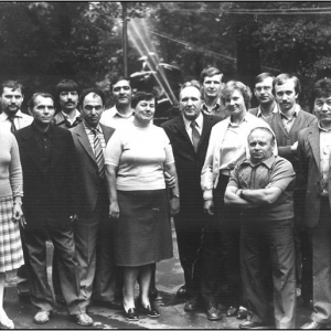 В.И.Никулин, В.Г.Победина и А.А.Алексеев с курсантами цикла «Ожоги». 1985 г.